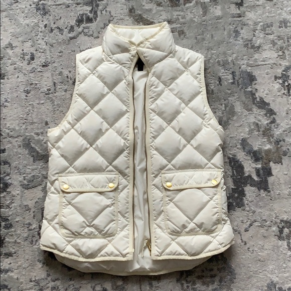 J. Crew Ivory Quilted Vest - Picture 1 of 6